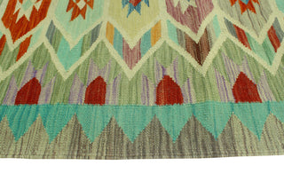 Sangat Kilim Barrah Light Green/Gray Runner, 2'9x9'7