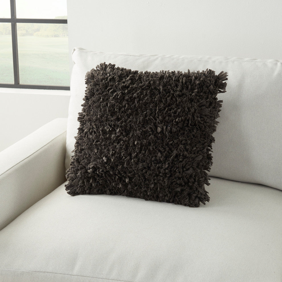 Mina Victory DL660 Throw Pillow, Charcoal, 17"x17"