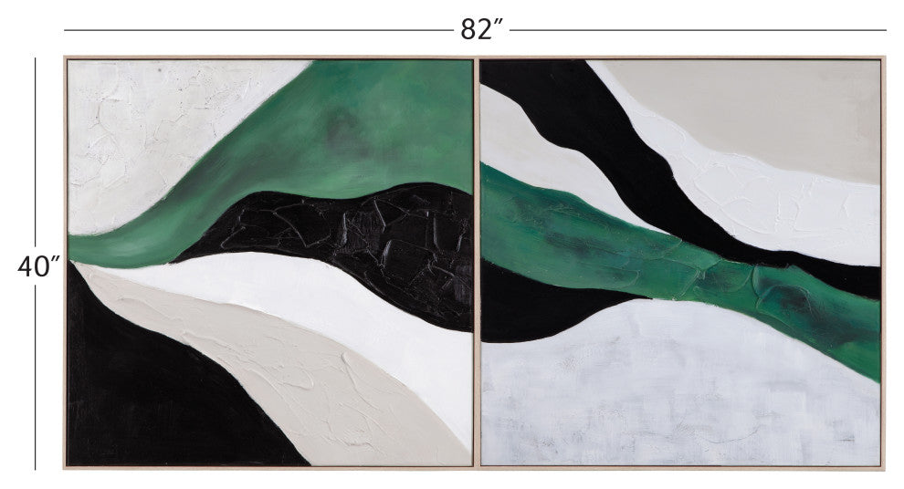 Illuminate Framed Canvas - Set of 2 - White Wash Frame