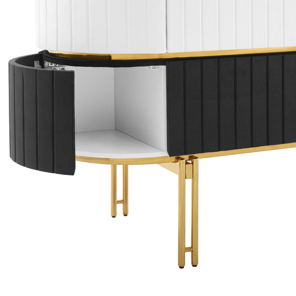 Valencia Performance Velvet Sideboard White Black -5635