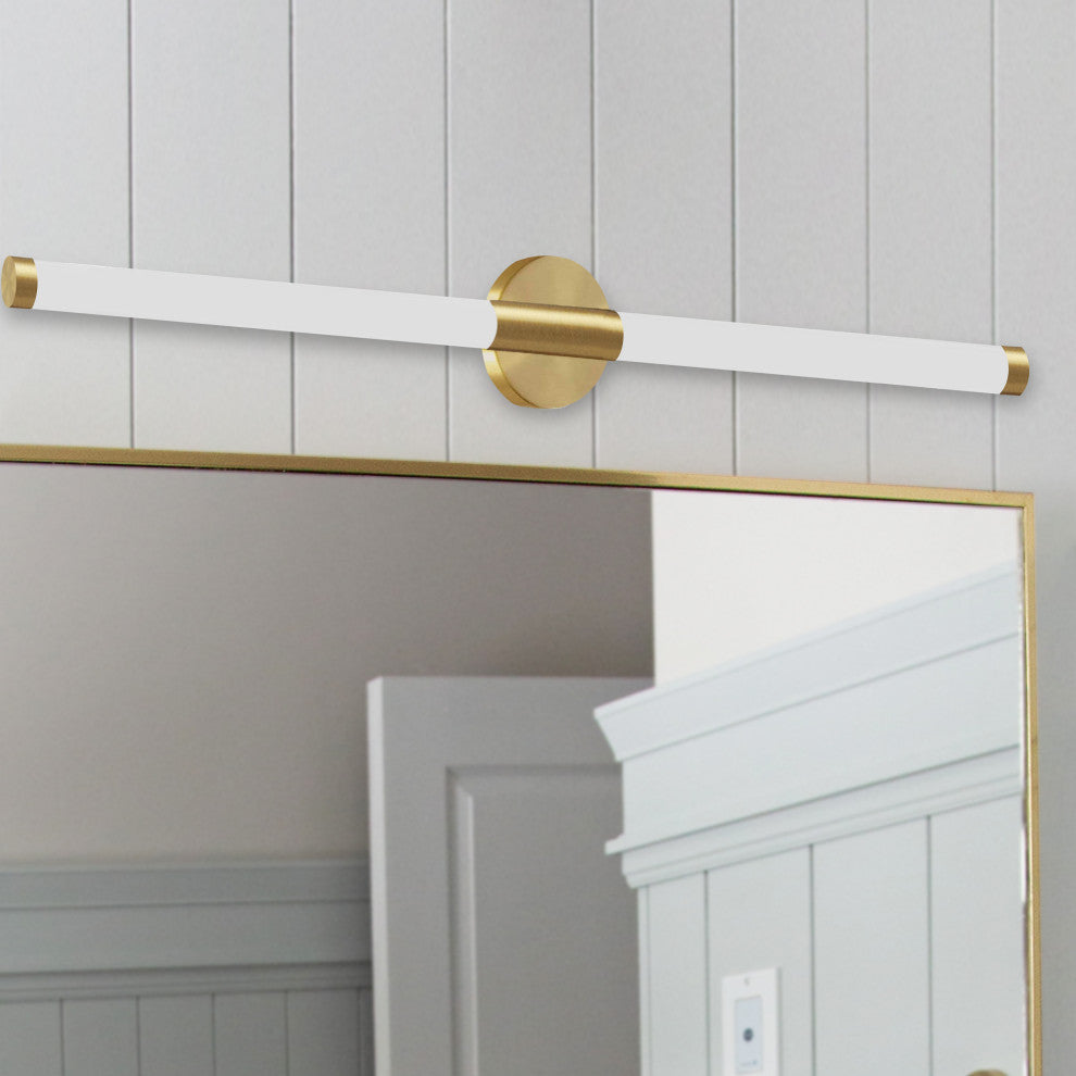 Corvette Modern 1 Light Aged Brass White Metal Vanity