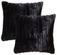 Faux Fur Throw Pillow 2-Pack 18"X18" With Insert, Black Striped Mink