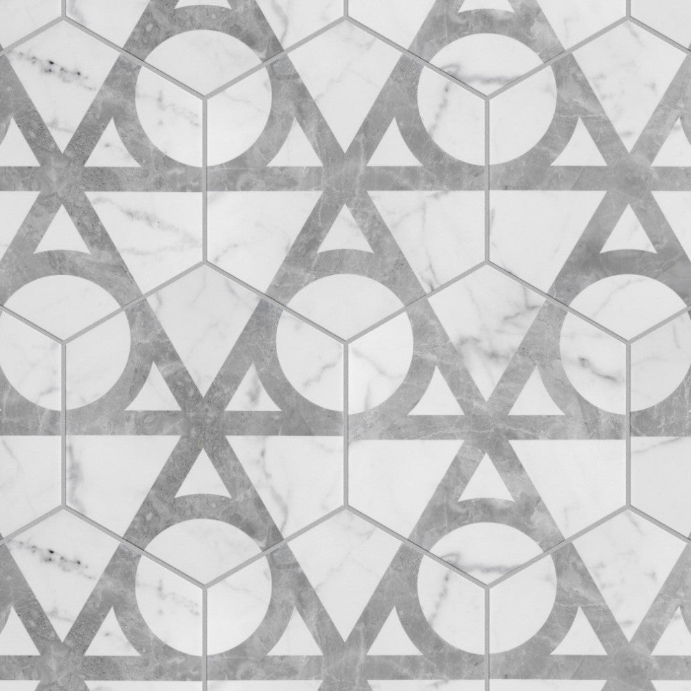 Classico Carrara Hexagon Flow Porcelain Floor and Wall Tile