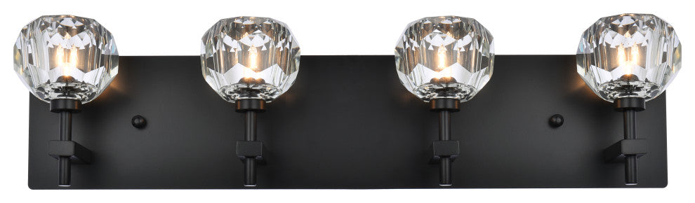4 Light Wall Sconce, Black