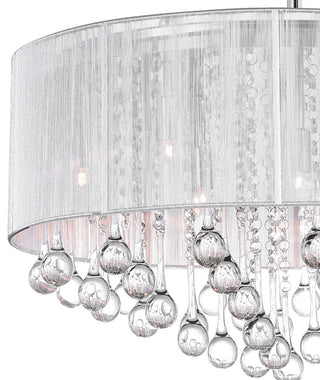 Water Drop 9 Light Drum Shade Chandelier With Chrome Finish