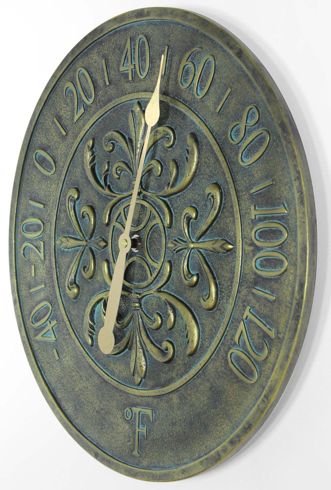 Blanc Fleur Aged Bronze Thermometer