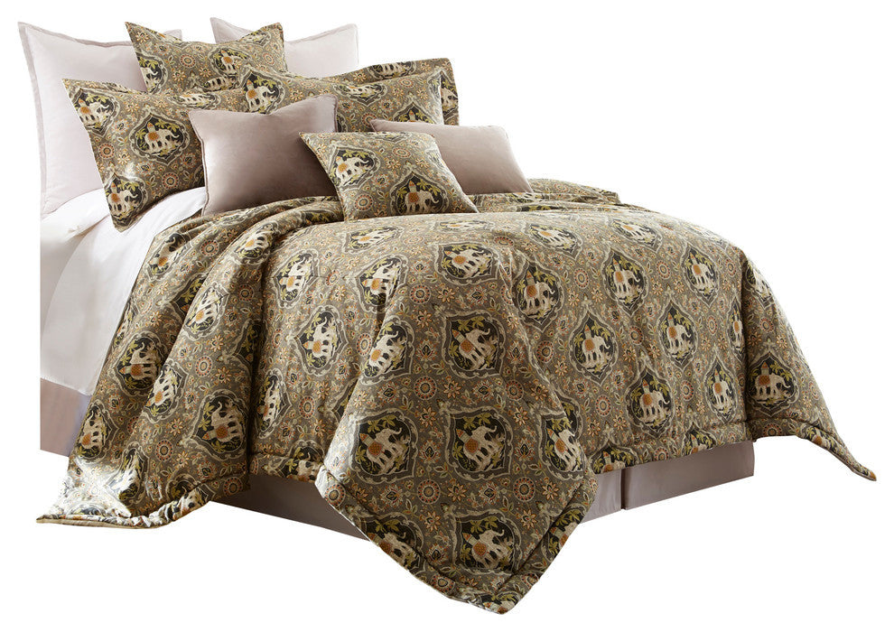 Sherry Kline Sanaya 4-piece Comforter Set, Queen, Elephant Print