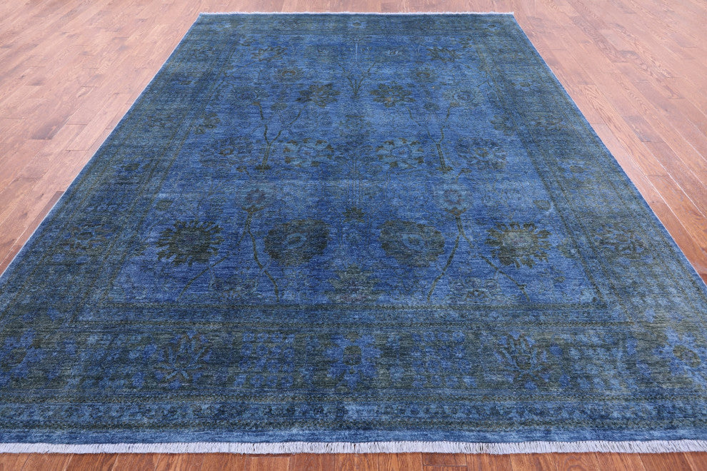 Overdyed Full Pile Handmade Wool Rug 9' 3" X 11' 9" - WR2526