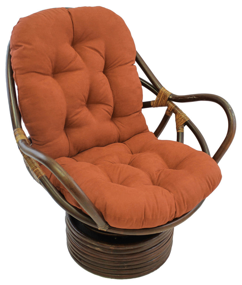 48"x24" Solid Micro Suede Swivel Rocker Cushion, Spice