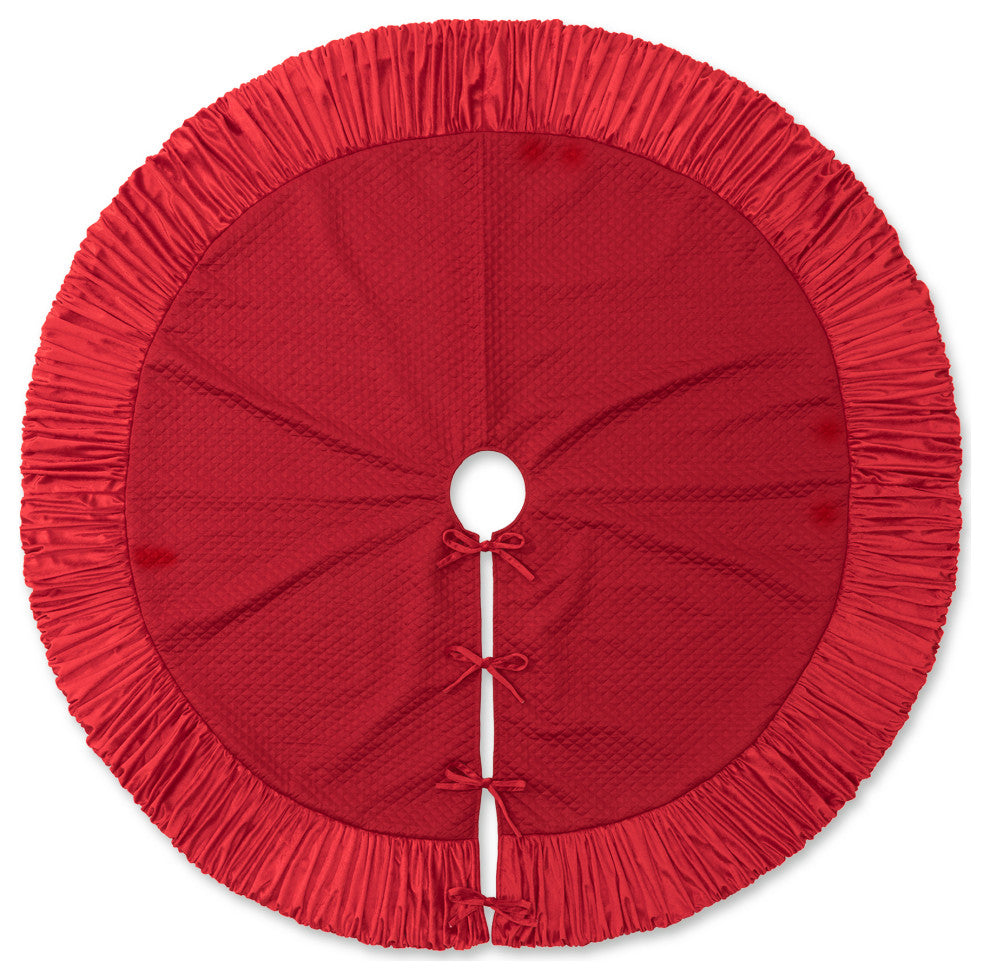 72"D Velvet Ruffled Christmas Tree Skirt