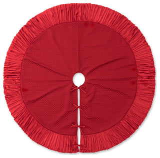 72"D Velvet Ruffled Christmas Tree Skirt