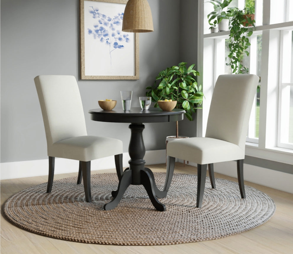 Bella 30" Round Pedestal Table, Antique Black