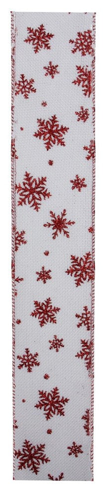 Snowflakes Burlap Wired Christmas Craft Ribbon