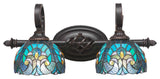 Elegante 2-Light Bath Bar, Turquoise Cypress Art