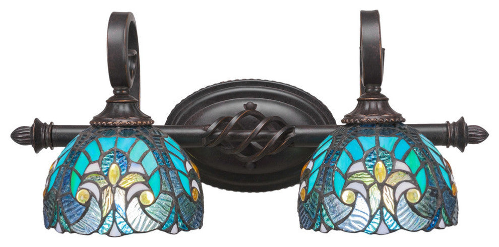 Elegante 2-Light Bath Bar, Turquoise Cypress Art