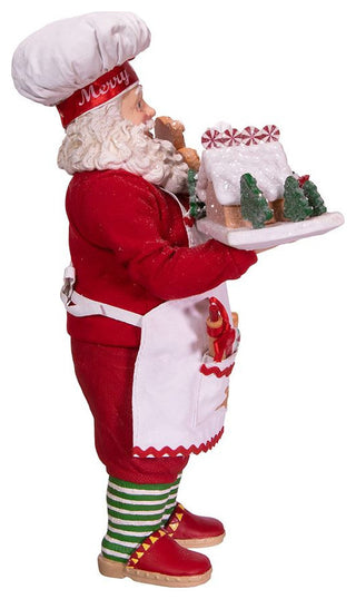 Kurt Adler 10.5" Fabrich Gingerbread Chef Santa