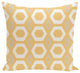 More Hugs And Kisses Geometric Print Outdoor Pillow, Lemon, 20"x20"