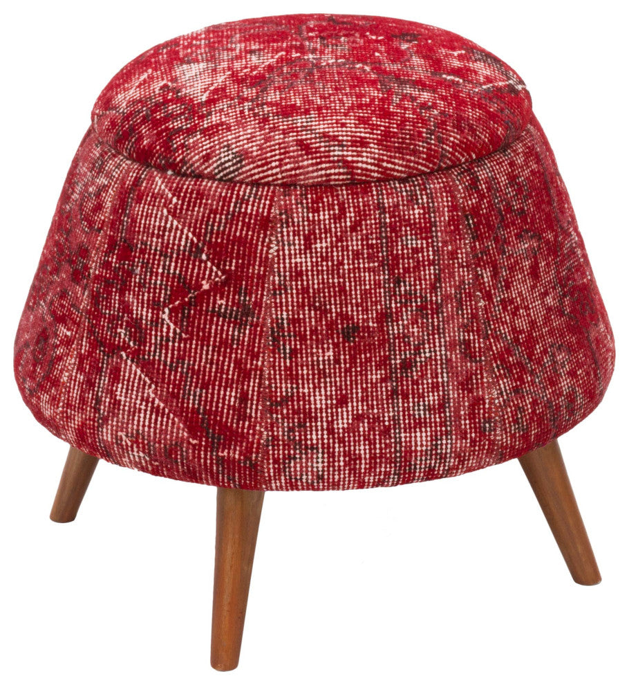Vintage Rug Upholstered  Stool