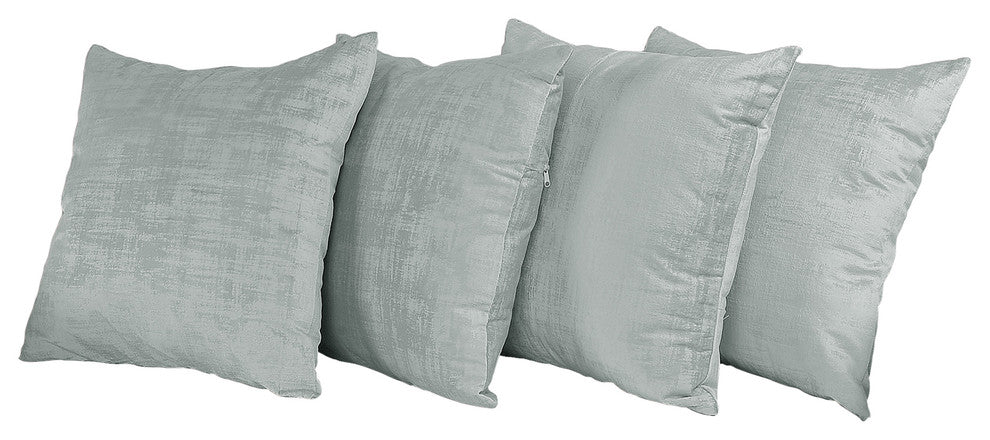 Serenta Textured Velvet Pillow Shell, Set of 4, Flint Gray