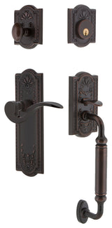 Meadows Plate C Grip Entry Set Manor Lever, Timeless Bronze, 2-3/8", Left