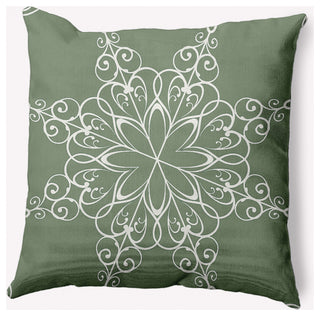 Snowflake Decorative Throw Pillow, Sage Green, 18"x18"