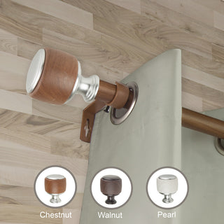 Eula 1" Diameter Curtain Rod, Chestnut, 66-120"