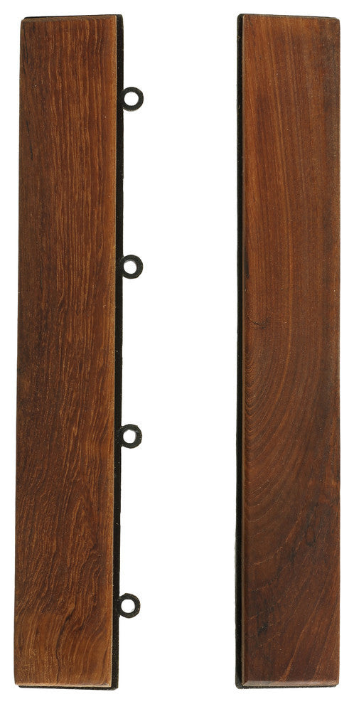 U-Snap End Piece Interlocking Flooring, Solid Teak Wood, 2-Piece Set