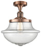 Large Oxford 1-Light Semi-Flush Mount, Antique Copper, Seedy