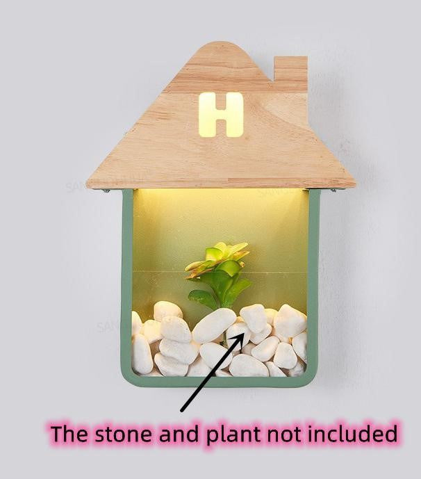 Telde | House shaped LED Wall Lamp for Kids Room, Green