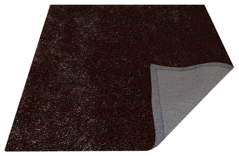 HAND TUFTED SHAG POLYESTER ECO-FRIENDLY AREA RUGS -Brown Color, Solid Design