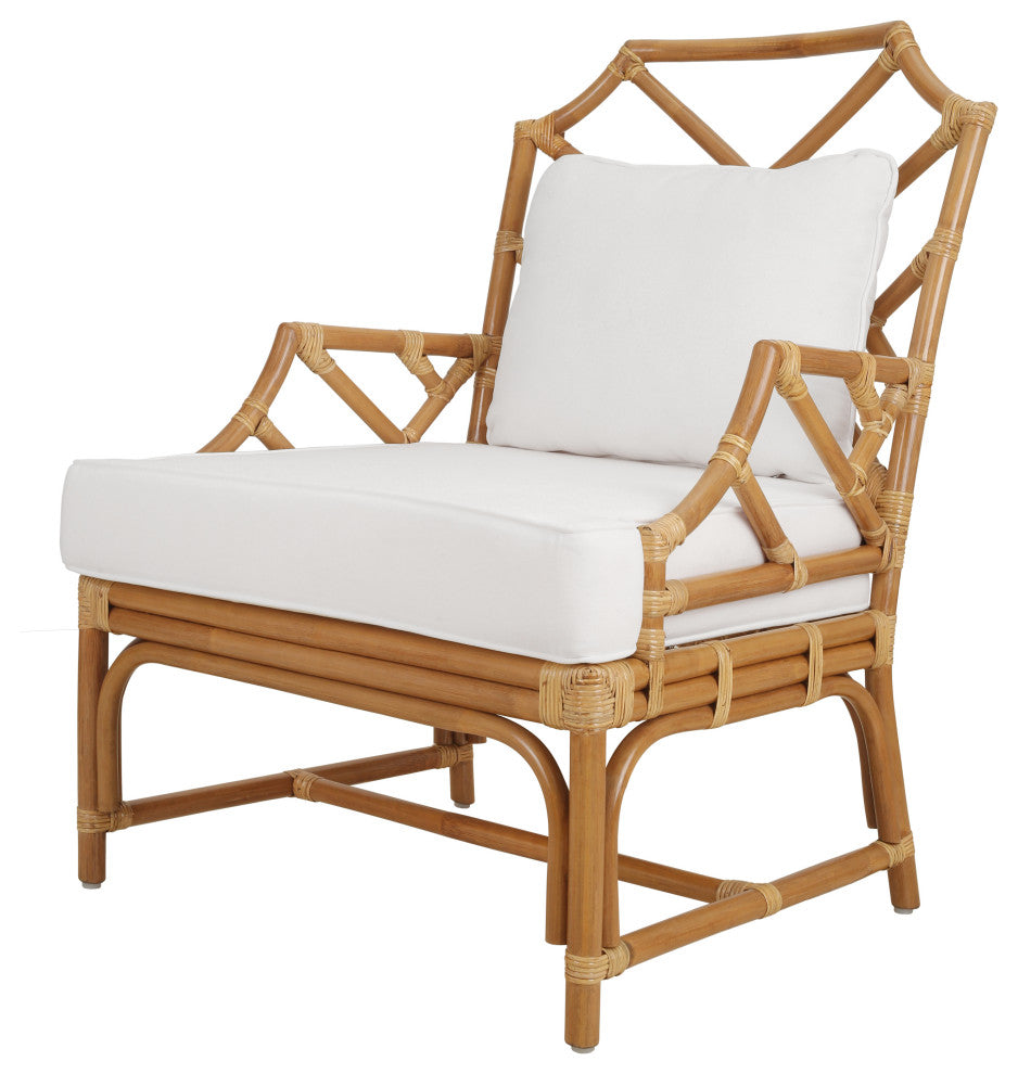 Kara Rattan Accent Arm Chair, Canary Brown