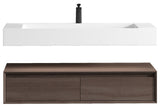 Alysa 48" Floating Bath Vanity, Acrylic Sink/Single Faucet Hole, Red Oak