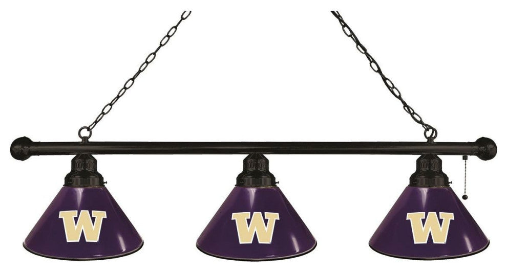 Holland University of Washington 3-Shade Billiard Light - Black
