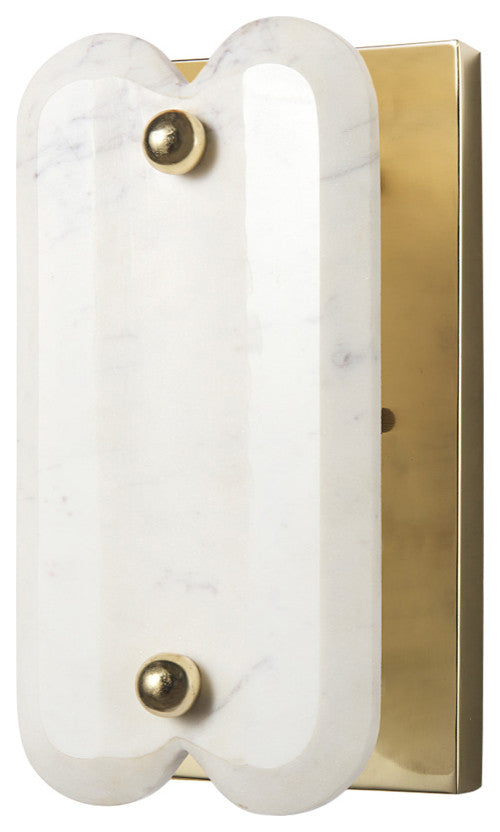 Stein 5Lx6W Gold With White Marble Shade Wall Sconce
