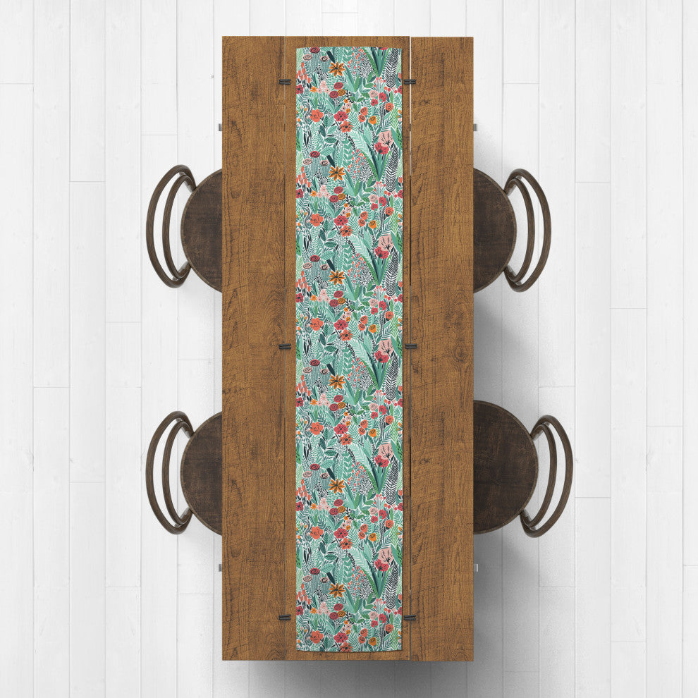 Lush Floral Pattern 16x72 Cotton Twill Runner