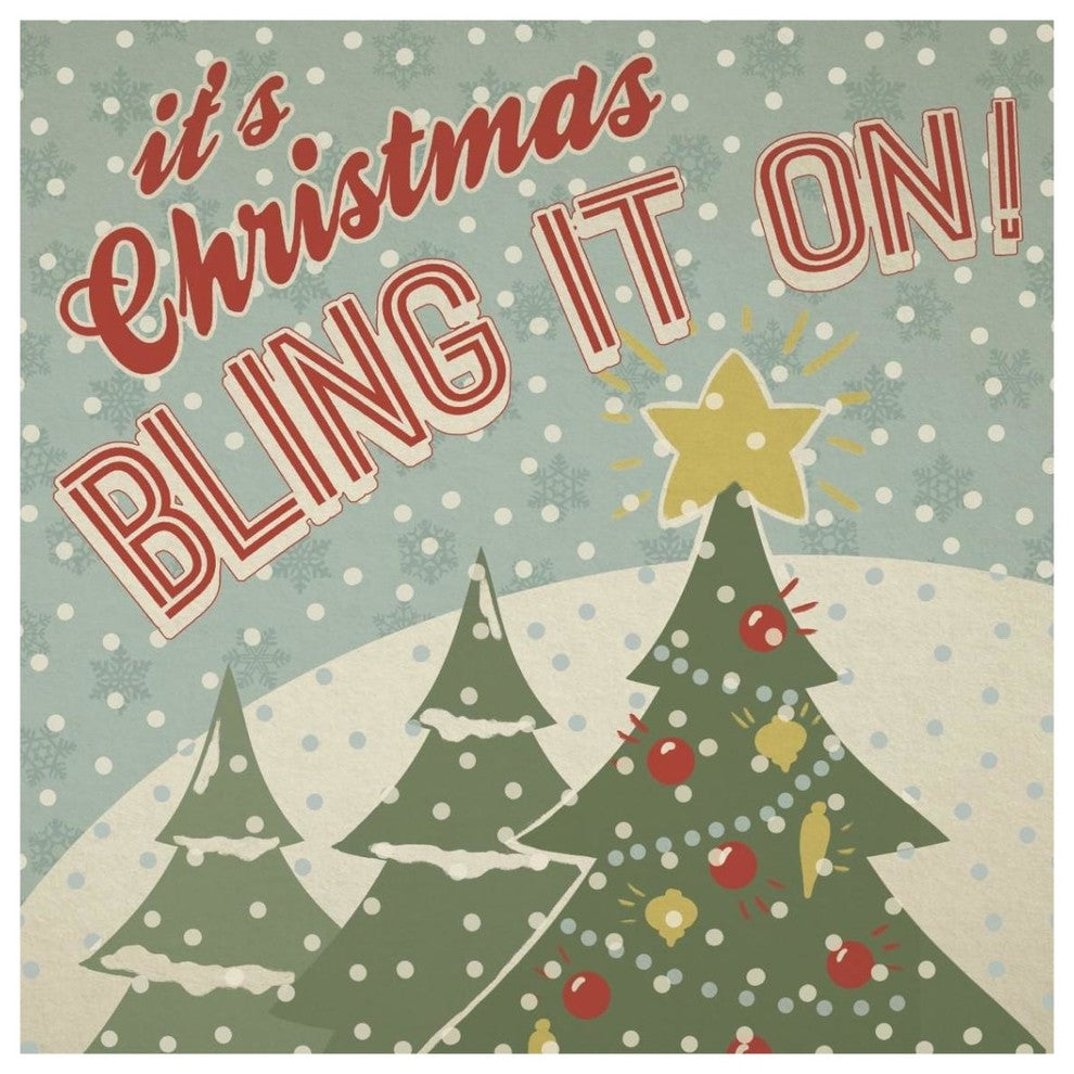 "Retro Christmas IX" Digital Paper Print by Janelle Penner, 38"x38"