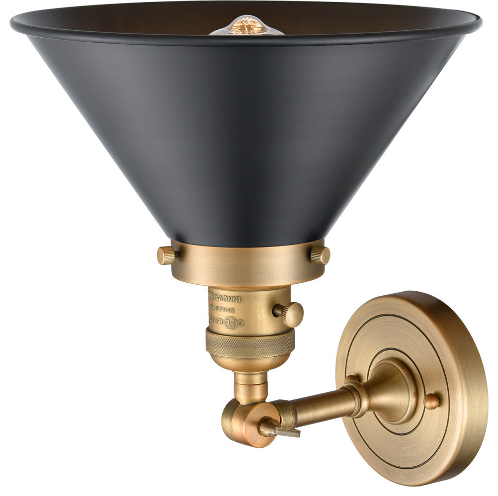 INNOVATIONS 203SW-BB-M10-BK-LED 1-Light Sconce Brushed Brass