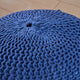 GDF Studio Belle Knitted Cotton Pouf, Navy
