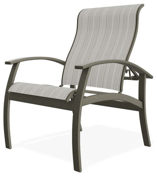 Belle Isle Sling Adjustable Outdoor Dining Chair, Harbor/Storm