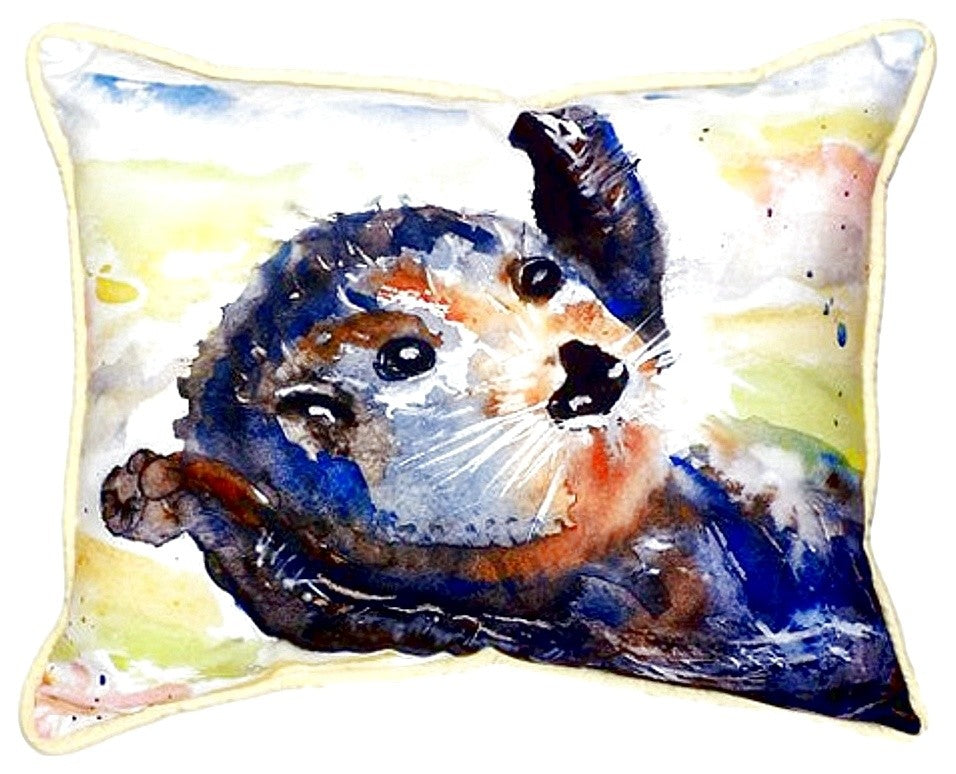 Betsy Drake Otter Small Indoor/Outdoor Pillow 11x14