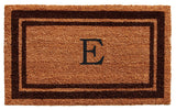 Brown Border 24"x36" Monogram Doormat, Letter E