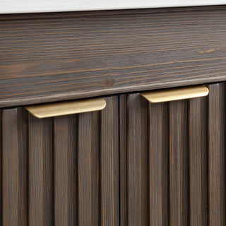 Palos Bathroom Vanity, Spruce Aged Brown, 24", Ceramic Top, With Mirror