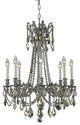 Elegant Rosalia Dining Room Light, Pewter Finish With Royal Cut Crystal