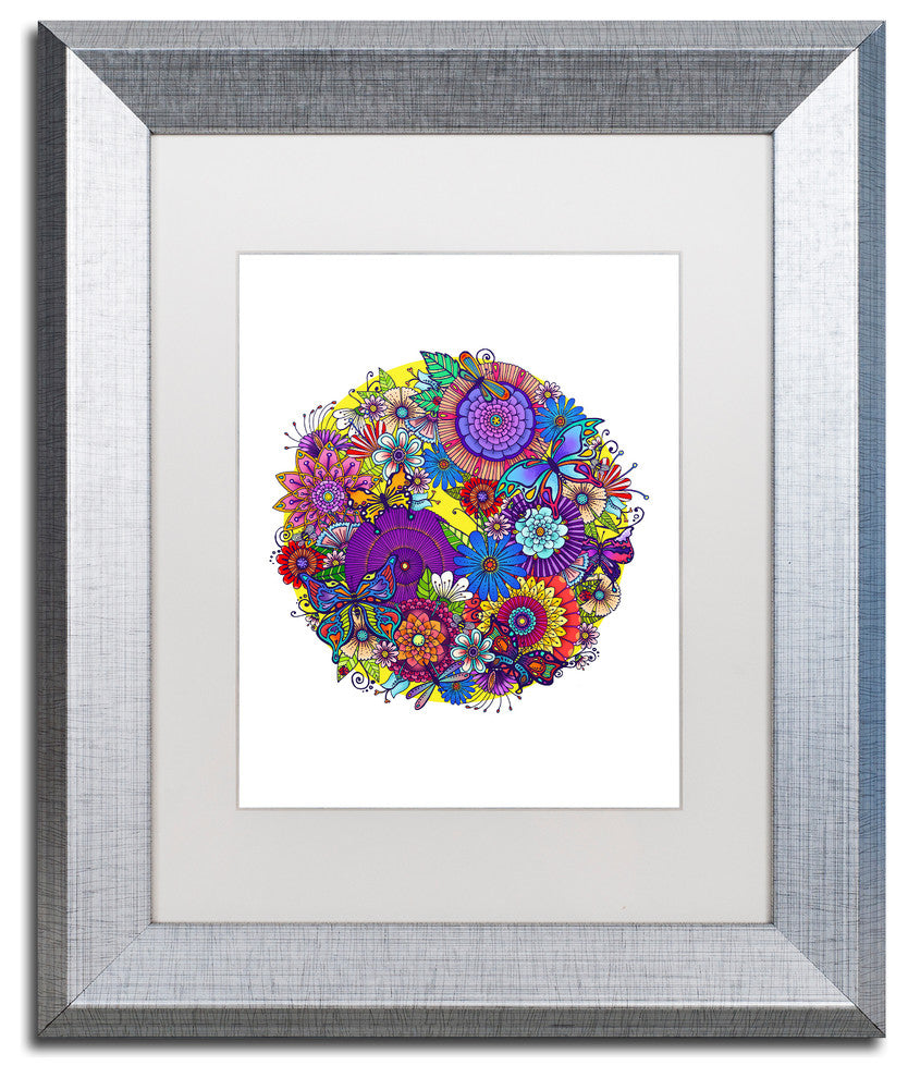 Hello Angel 'Butterfly Garden' Art, Silver Frame, White Mat, 14x11