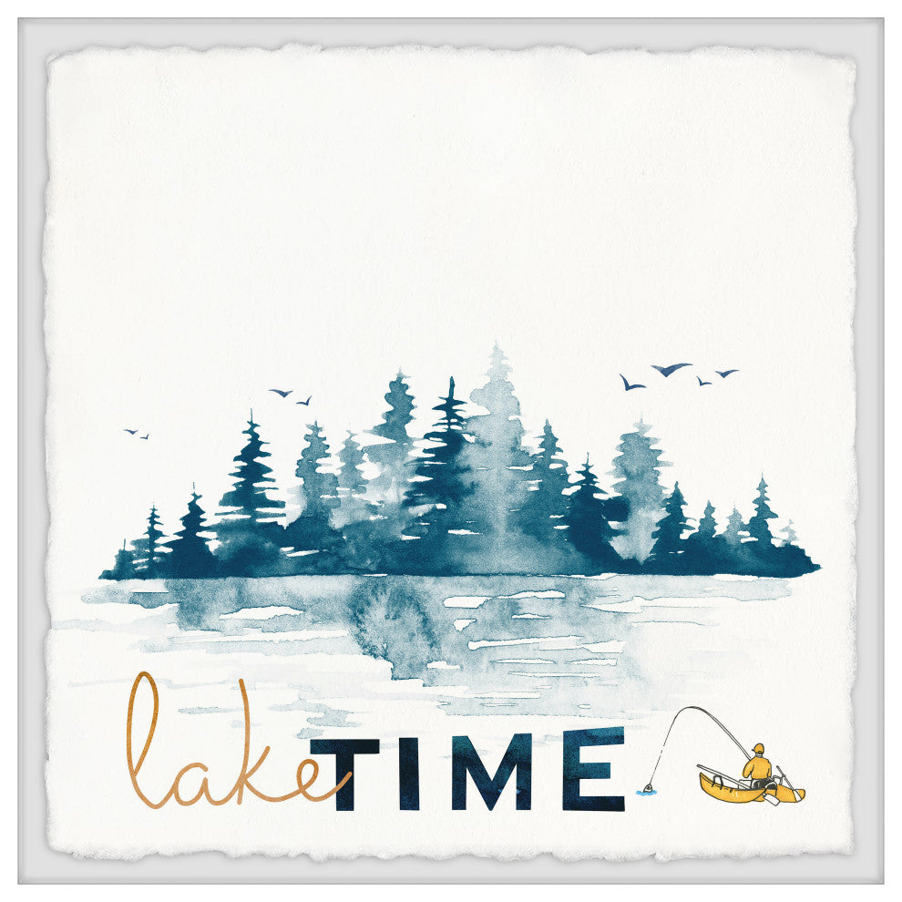 "I'm on Lake Time" Framed Painting Print, 12x12