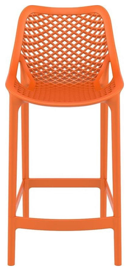 Home Square Patio Counter Stool in Orange Finish - Set of 2