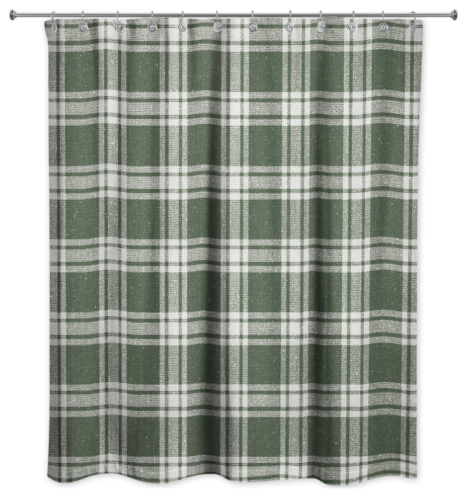 Hunter Green Plaid 71x74 Shower Curtain