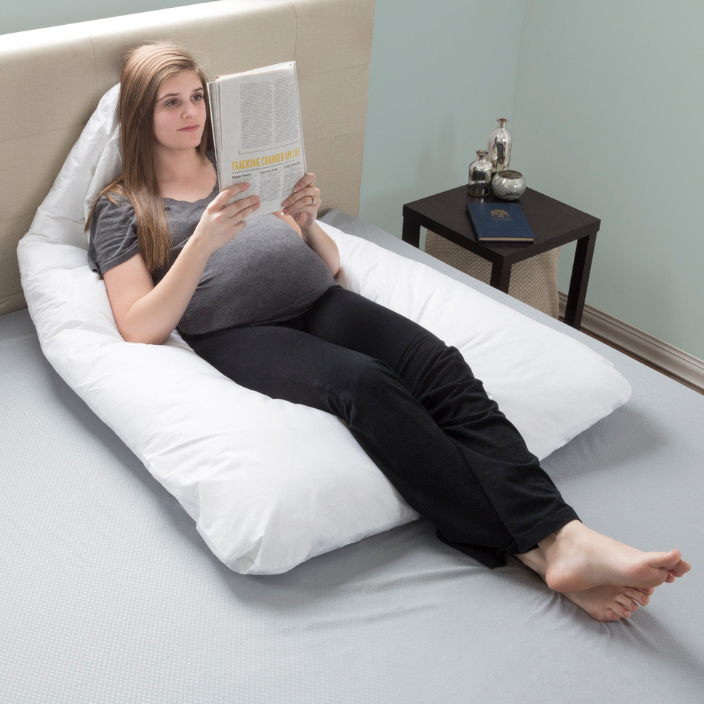 Pregnancy Pillow, Full Body Maternity Pillow With Contoured U-Shape by Bluestone