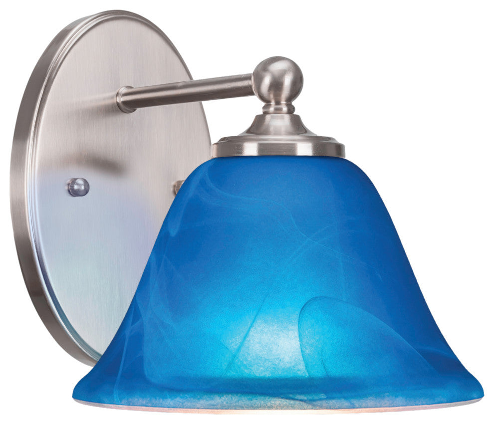 Capri 1-Light Wall Sconce, Brushed Nickel/Blue Italian