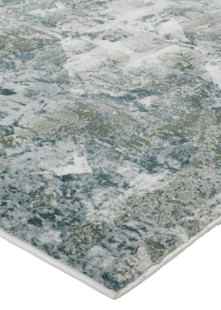 Halton Contemporary Distressed Rug, Iceberg Green, 10'x13'